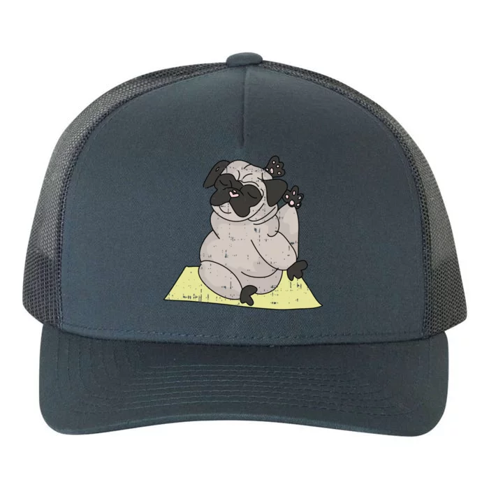 Pug Yoga Workout Kawaii Cartoon Cute Animal Dog Lover Gift Yupoong Adult 5-Panel Trucker Hat