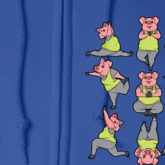 Pig Yoga Workout Cute Stretching Piglet Funny Gym Fan Gift Full Zip Hoodie