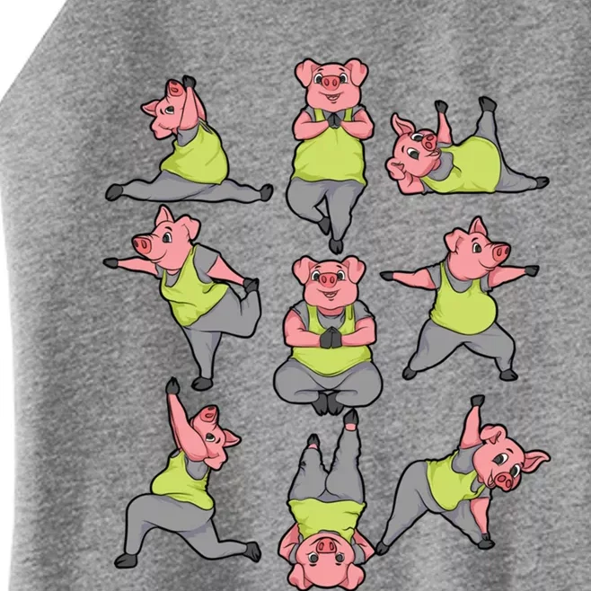 Pig Yoga Workout Cute Stretching Piglet Funny Gym Fan Gift Women’s Perfect Tri Rocker Tank