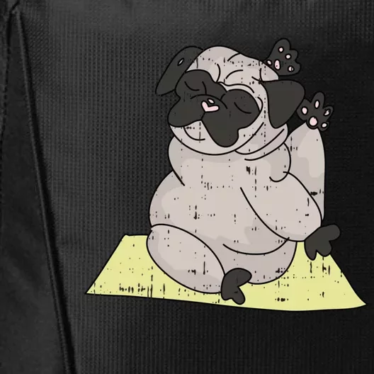 Pug Yoga Workout Kawaii Cartoon Cute Animal Dog Lover Gift Funny Gift City Backpack