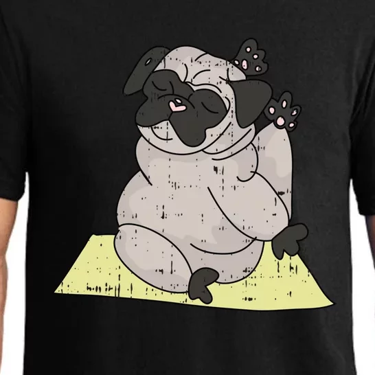 Pug Yoga Workout Kawaii Cartoon Cute Animal Dog Lover Gift Funny Gift Pajama Set