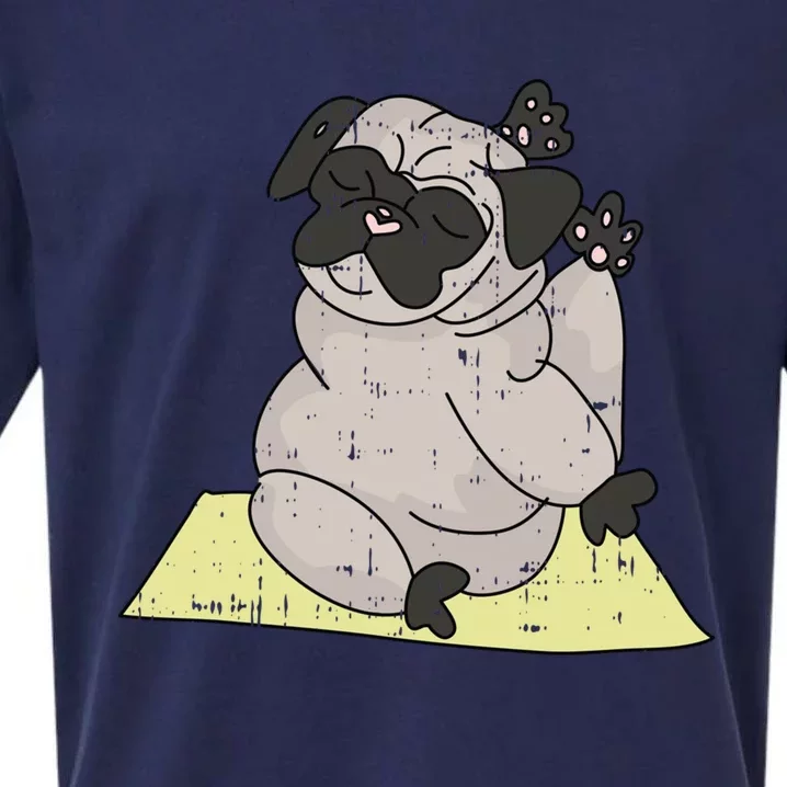 Pug Yoga Workout Kawaii Cartoon Cute Animal Dog Lover Gift Funny Gift Sueded Cloud Jersey T-Shirt