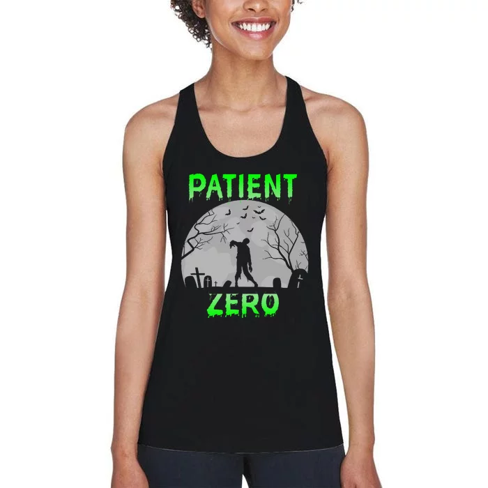 Patient Zero Funny Halloween Zombie Apocalypse Costume Women's Racerback Tank