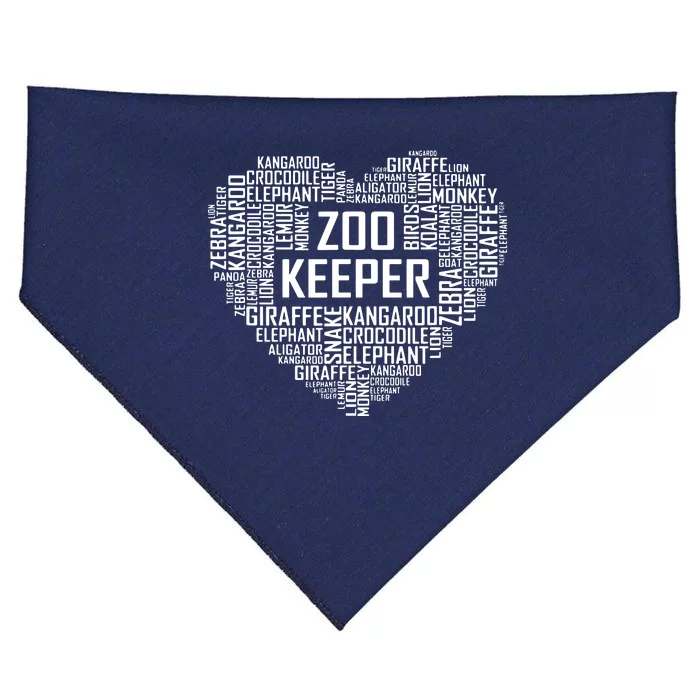 Proud Zoo Keeper Heart Gifts Zookeeper Animal Job Gift USA-Made Doggie Bandana