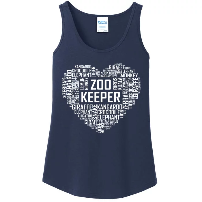 Proud Zoo Keeper Heart Gifts Zookeeper Animal Job Gift Ladies Essential Tank