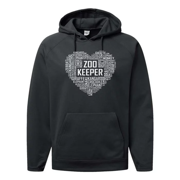 Proud Zoo Keeper Heart Gifts Zookeeper Animal Job Gift Performance Fleece Hoodie