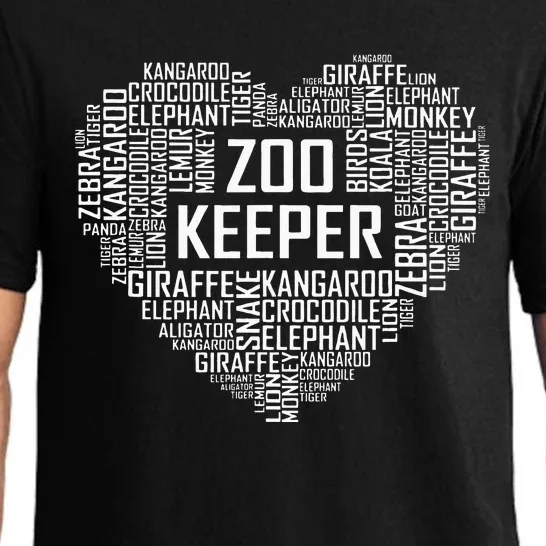 Proud Zoo Keeper Heart Gifts Zookeeper Animal Job Gift Pajama Set