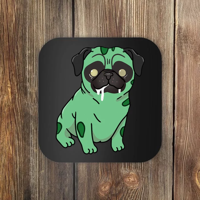 Pug Zombie Pug Halloween Coaster