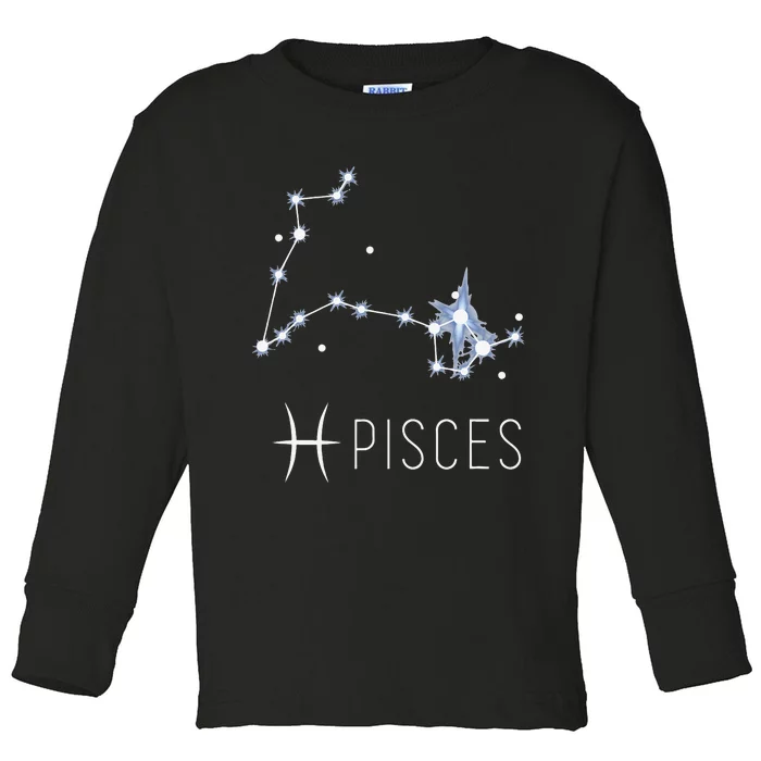 Pisces Zodiac Sign for Astrology Birthday Month Pisces Toddler Long Sleeve Shirt