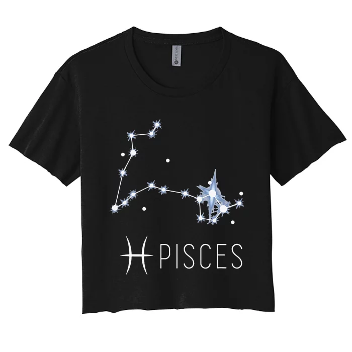 Pisces Zodiac Sign for Astrology Birthday Month Pisces Women's Crop Top Tee