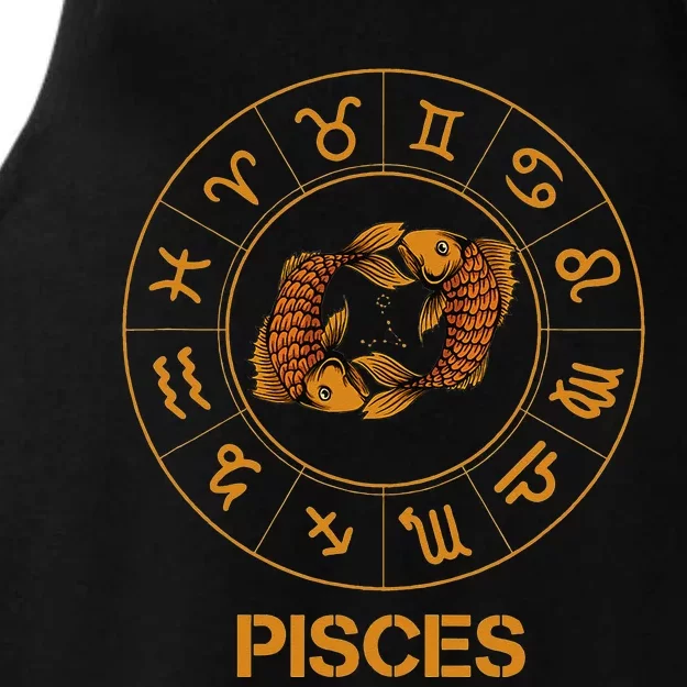 Pisces Zodiac Sign Ladies Tri-Blend Wicking Tank