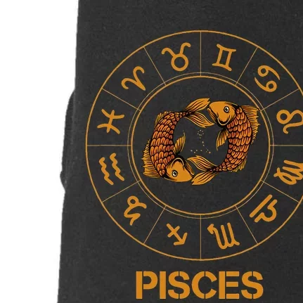 Pisces Zodiac Sign Doggie 3-End Fleece Hoodie