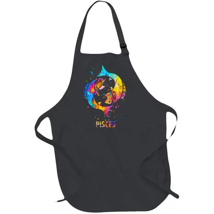 Pisces Zodiac Sign Full-Length Apron With Pocket