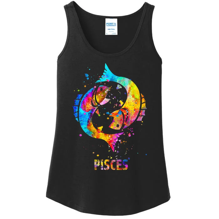 Pisces Zodiac Sign Ladies Essential Tank