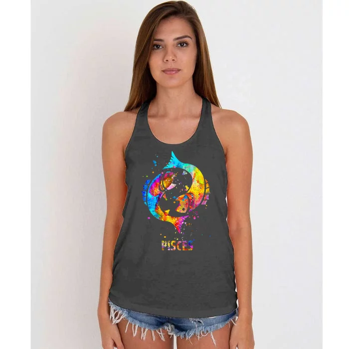 Pisces Zodiac Sign Women's Knotted Racerback Tank