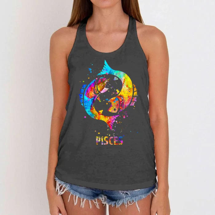 Pisces Zodiac Sign Women's Knotted Racerback Tank