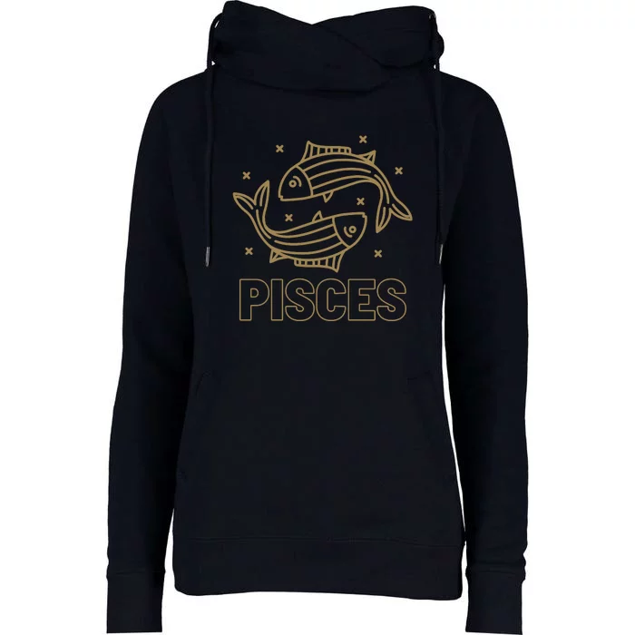 Pisces Zodiac Sign Cute Funny Womens Funnel Neck Pullover Hood