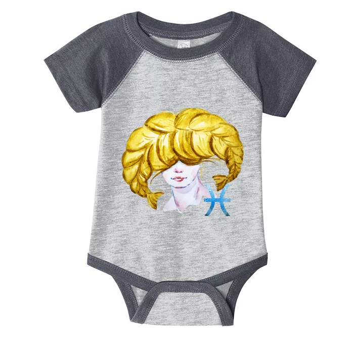 Pisces Zodiac Sign Watercolor Illustration Infant Baby Jersey Bodysuit