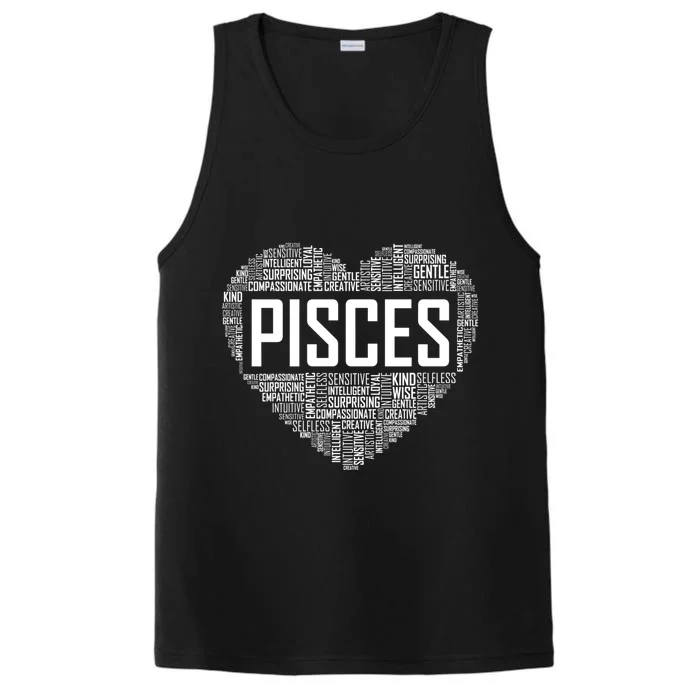 Pisces Zodiac Traits Horoscope Astrology Sign Gift Heart Funny Gift Performance Tank