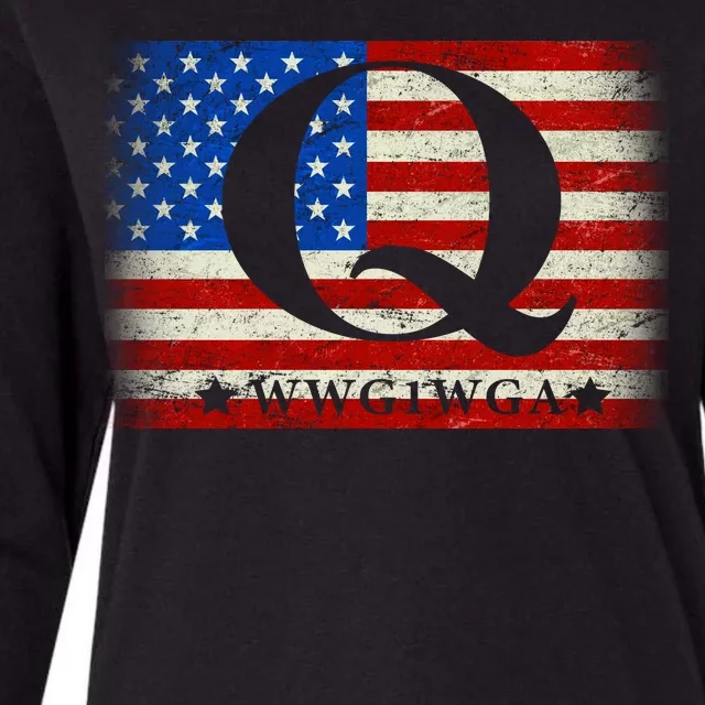 Q-anon  WWG1WGA Where We Go One We Go All Womens Cotton Relaxed Long Sleeve T-Shirt