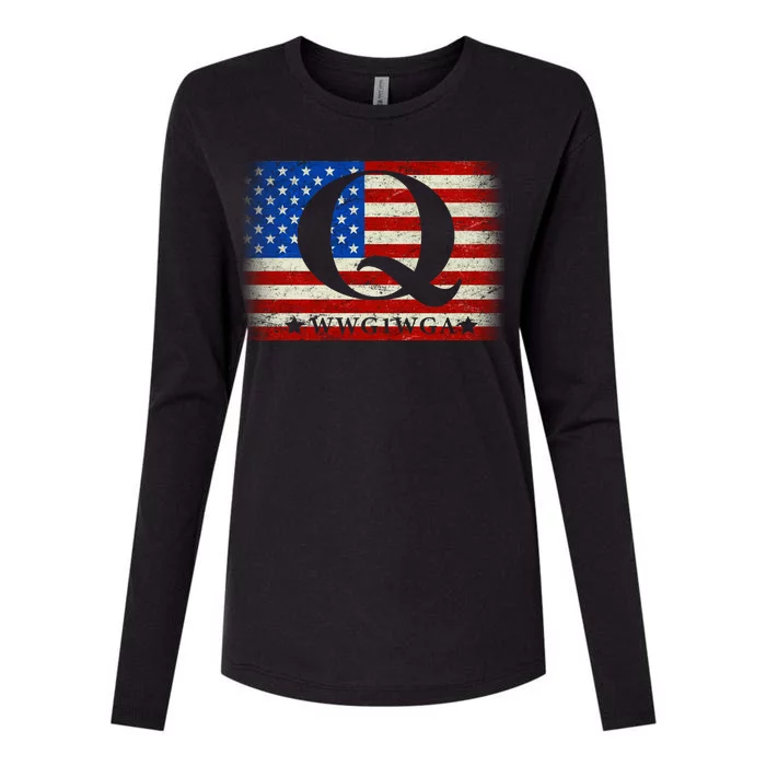 Q-anon  WWG1WGA Where We Go One We Go All Womens Cotton Relaxed Long Sleeve T-Shirt