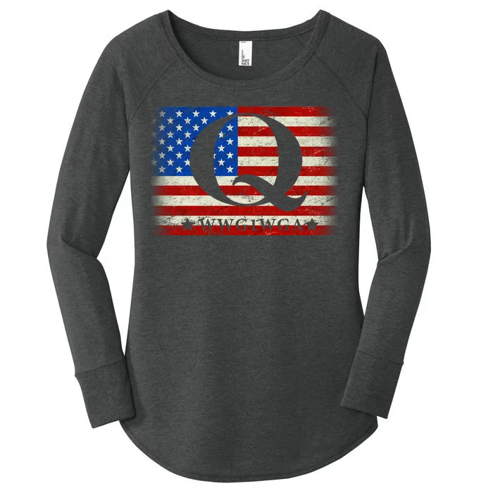 Q-anon  WWG1WGA Where We Go One We Go All Women's Perfect Tri Tunic Long Sleeve Shirt