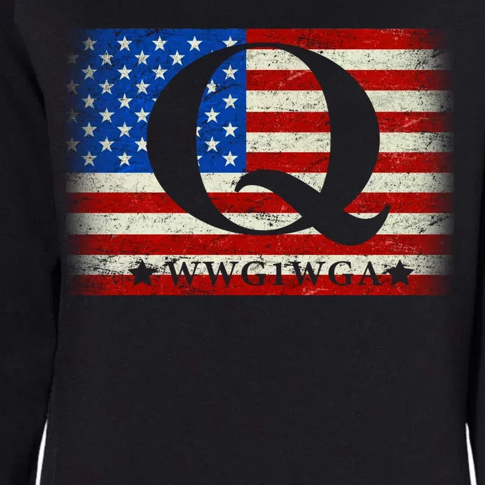 Q-anon  WWG1WGA Where We Go One We Go All Womens California Wash Sweatshirt