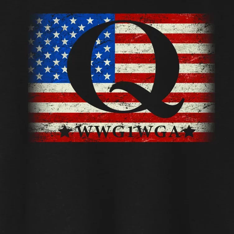 Q-anon  WWG1WGA Where We Go One We Go All Women's Crop Top Tee