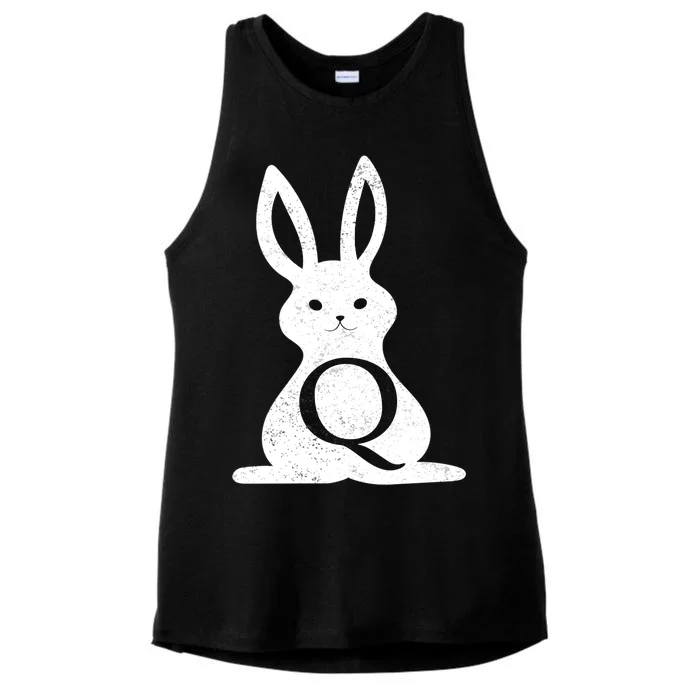 Q Anon Bunny Qanon Ladies Tri-Blend Wicking Tank