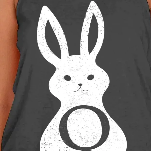 Q Anon Bunny Qanon Women's Knotted Racerback Tank