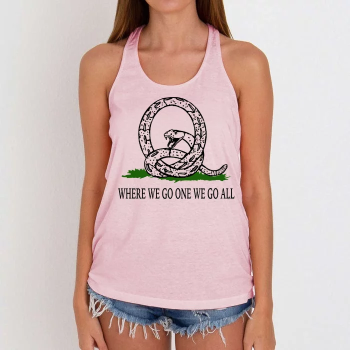 Q Anon Don't Tread On Me Qanon Women's Knotted Racerback Tank