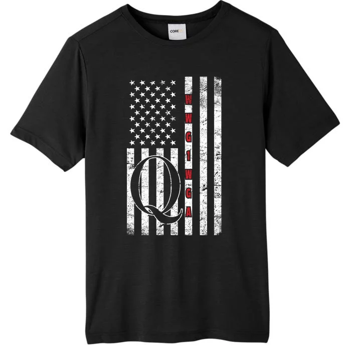 Q-anon Flag Where We Go One We Go All WWG1WGA ChromaSoft Performance T-Shirt