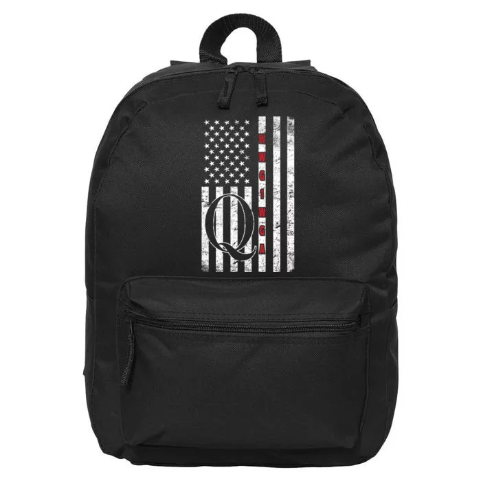 Q-anon Flag Where We Go One We Go All WWG1WGA 16 in Basic Backpack