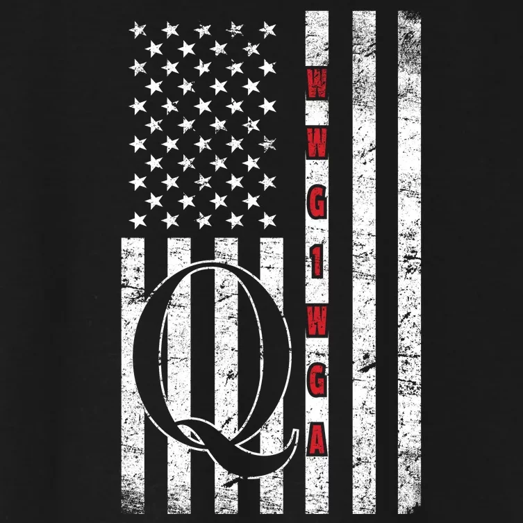 Q-anon Flag Where We Go One We Go All WWG1WGA Women's Crop Top Tee