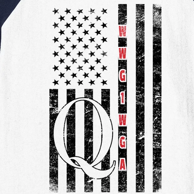 Q-anon Flag Where We Go One We Go All WWG1WGA Baseball Sleeve Shirt