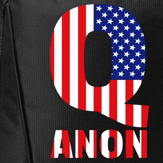 Q Anon Patriotic USA Flag City Backpack