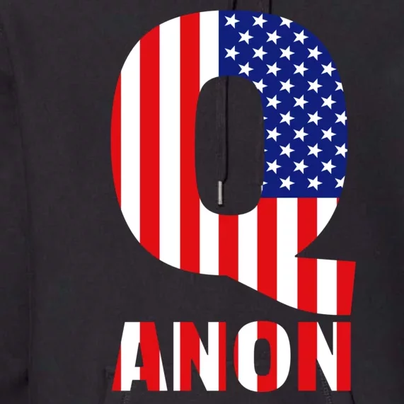 Q Anon Patriotic USA Flag Premium Hoodie