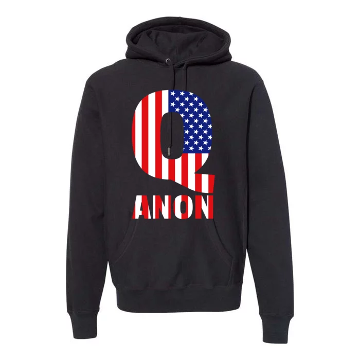 Q Anon Patriotic USA Flag Premium Hoodie