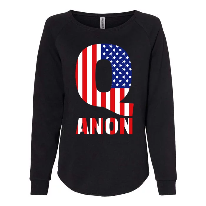 Q Anon Patriotic USA Flag Womens California Wash Sweatshirt