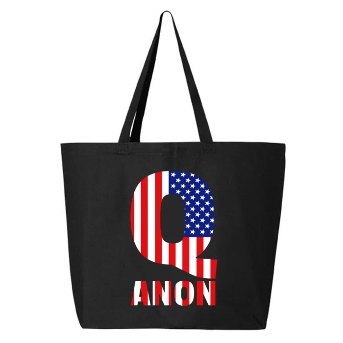 Q Anon Patriotic USA Flag 25L Jumbo Tote