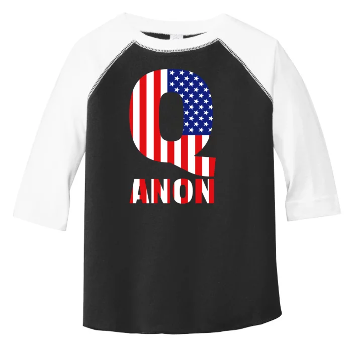 Q Anon Patriotic USA Flag Toddler Fine Jersey T-Shirt