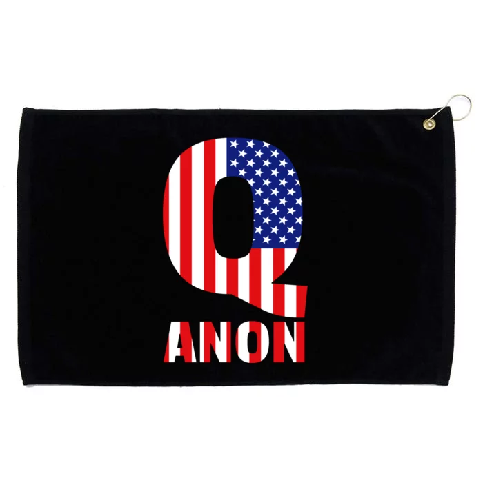 Q Anon Patriotic USA Flag Grommeted Golf Towel