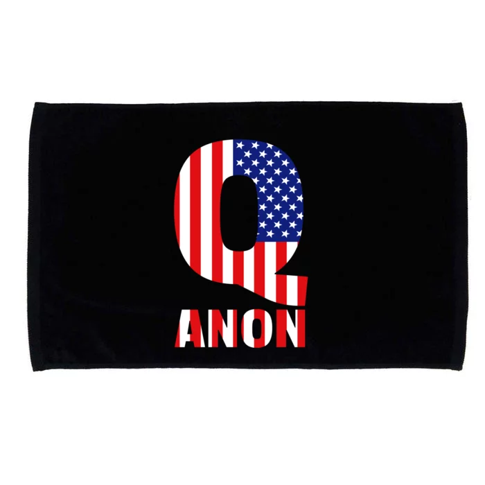 Q Anon Patriotic USA Flag Microfiber Hand Towel