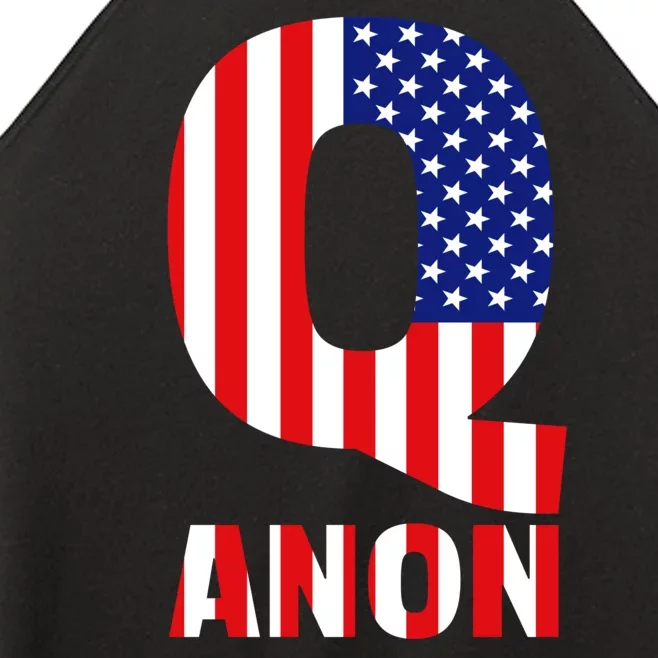 Q Anon Patriotic USA Flag Women’s Perfect Tri Rocker Tank