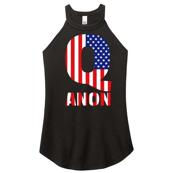 Q Anon Patriotic USA Flag Women’s Perfect Tri Rocker Tank