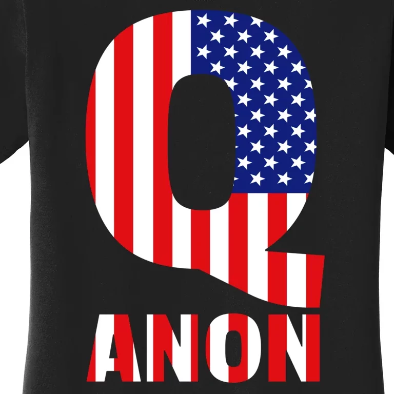 Q Anon Patriotic USA Flag Women's T-Shirt