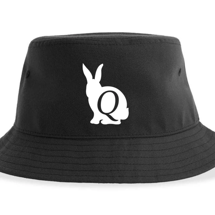 Q-anon Rabbit Logo Sustainable Bucket Hat