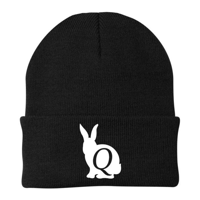 Q-anon Rabbit Logo Knit Cap Winter Beanie