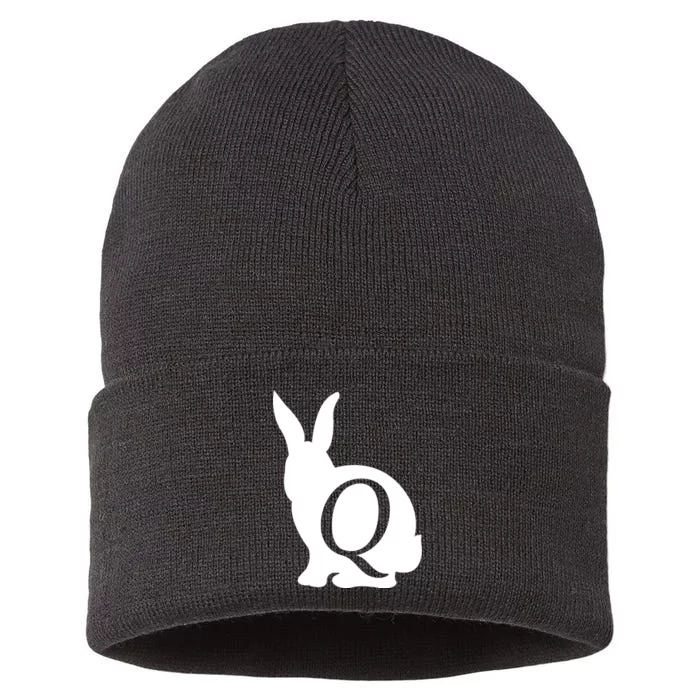 Q-anon Rabbit Logo Sustainable Knit Beanie