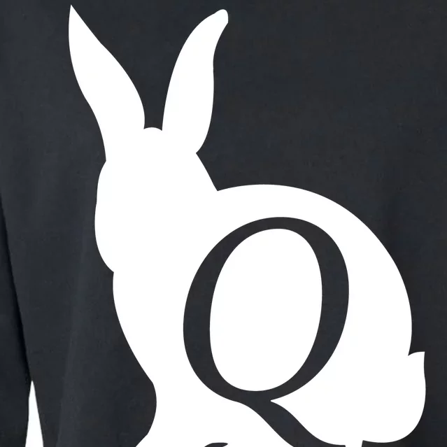 Q-anon Rabbit Logo Cropped Pullover Crew